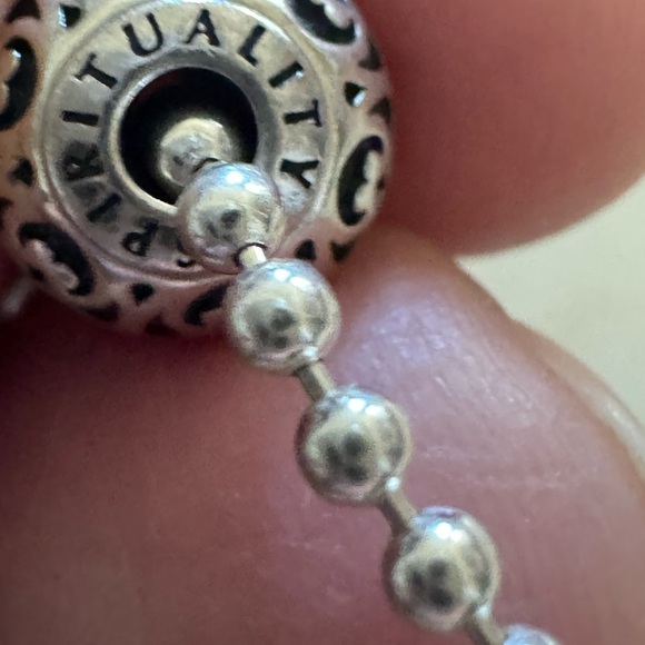 Pandora essence sterling ball bracelet and spirituality charm 7 in. Like new - Picture 3 of 3